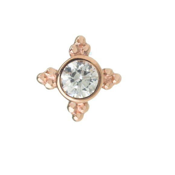 Mini Kandy Threadless End BVLA 14K rose Gold White CZ (2 available) - Picture 1 of 3